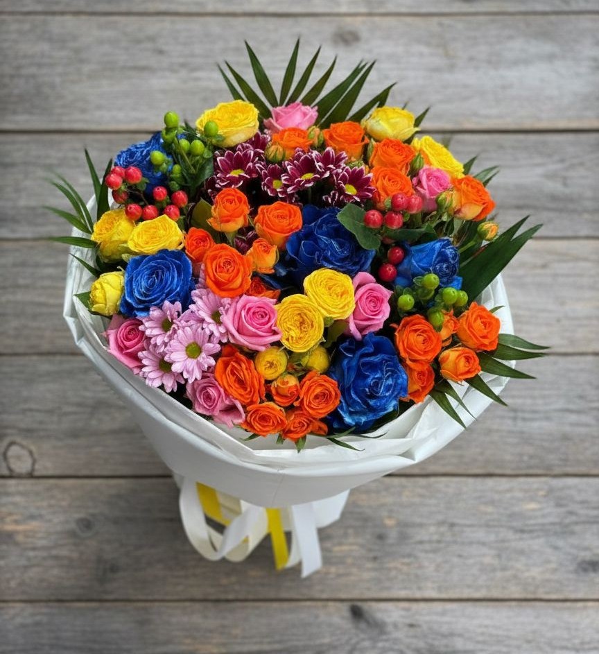 Букет цветов из: Розы и Хризантемы в Армянске