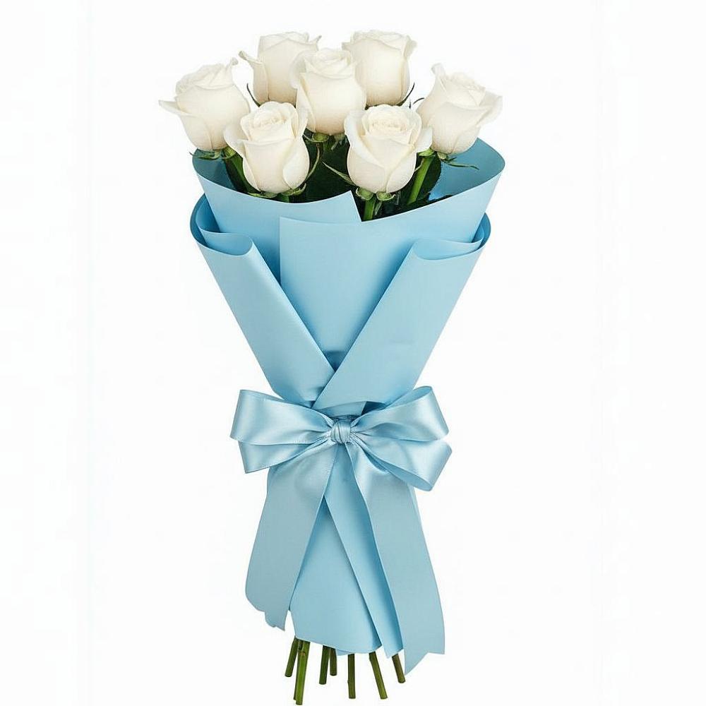 Букет 7 белых роз Проуд в Армянске
