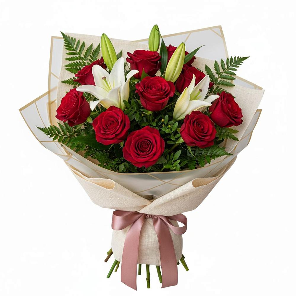 Букет цветов из: Лилии и Розы в Армянске