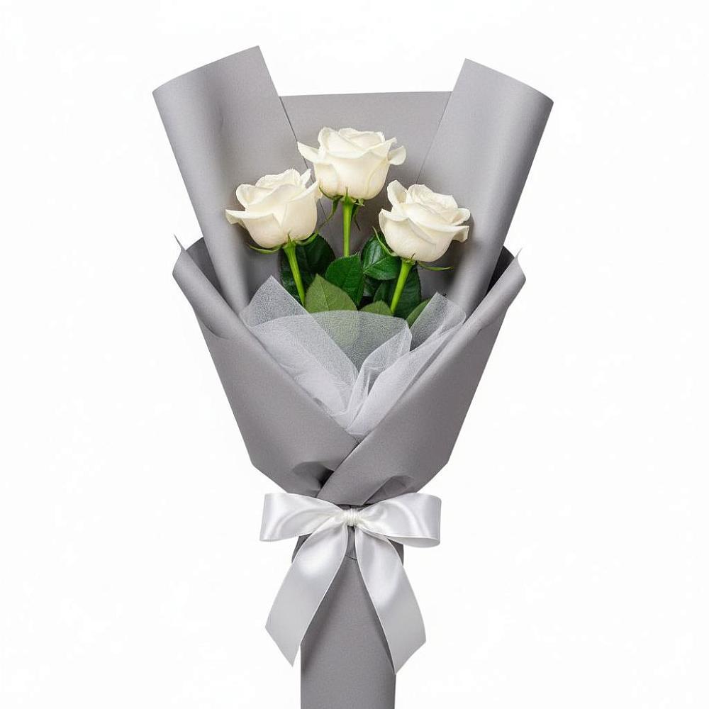 Букет 3 белые розы в Армянске