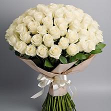 Букет 101 беля роза Белоснежка в Армянске