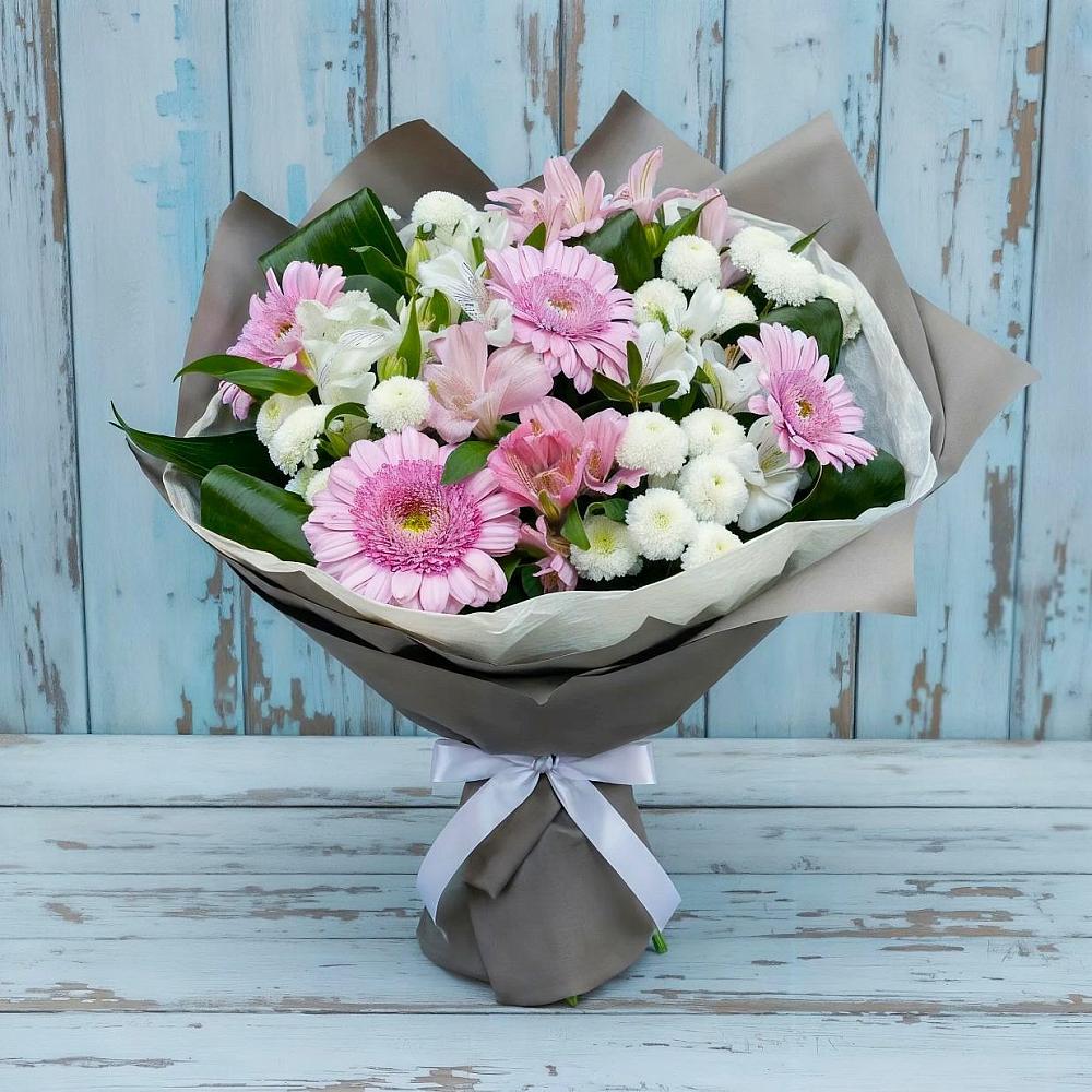 Букет цветов из: Герберы, Альстромерии и Хризантемы в Армянске
