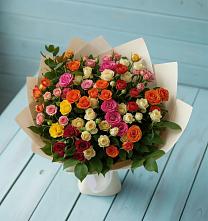 Букет Микс из разноцветных кустовых роз в Армянске